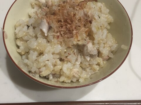 塩焼き鯵の混ぜ発芽玄米ご飯！